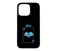 Custodia per iPhone 15 Pro Max Carta d'amore perso di colore blu Grafica blu