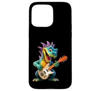 Custodia per iPhone 15 Pro Max Cartoon Dragon Rock Star Chitarra Elettrica Player Design