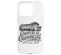 Custodia per iPhone 15 Pro Max Castello di Chenonceau Val de Loire Francia Stampa nera