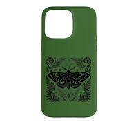 Custodia per iPhone 15 Pro Max Celeste Falena Felce Botanico Gotico Cottagecore Natura Arte