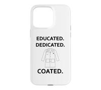 Custodia per iPhone 15 Pro Max Cerimonia del cappotto bianco dello studente di medicina rivestita dedicata educata