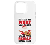 Custodia per iPhone 15 Pro Max Chitarra Babbo Natale Dimmi cosa vuoi divertente Natale