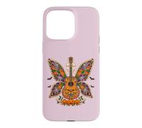 Custodia per iPhone 15 Pro Max Chitarra gioiello ali di farfalla western cowgirl Halloween