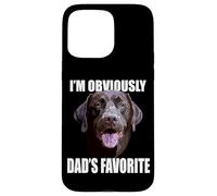 Custodia per iPhone 15 Pro Max Chocolate Lab Dad The Dog Father The Lab Padre Labrador Dad