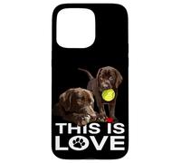 Custodia per iPhone 15 Pro Max Chocolate Lab This Is Love The Lab Padre The Lab Madre