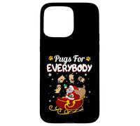 Custodia per iPhone 15 Pro Max Christmas Pugs For Everybody Santa's Sleigh Pug Dog lover