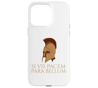 Custodia per iPhone 15 Pro Max Citazione latina - Si Vis Pacem Para Bellum - Casco Spartano