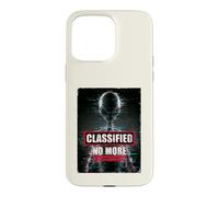 Custodia per iPhone 15 Pro Max Classified Aliens Exist, grafica glitch, design fantascientifico retrò