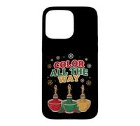 Custodia per iPhone 15 Pro Max Colora tutto il modo divertente Natale pittore artista vacanza