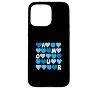 Custodia per iPhone 15 Pro Max Colore blu Spell Out The Love Blue Graphic