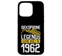 Custodia per iPhone 15 Pro Max Compleanno Sassofono Leggende Nato nel 1962 60° compleanno