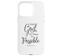 Custodia per iPhone 15 Pro Max Con Dio tutte le cose sono possibili Matteo Bibbia Versetto Gesù