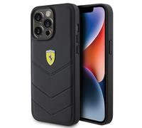 Ferrari FEHCP15XRDUK - Custodia rigida per iPhone 15 Pro Max 6.7", con logo in metallo, colore: Nero