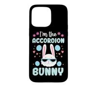 Custodia per iPhone 15 Pro Max Coniglio pasquale con scritta "I'm The Accordion Bunny Floral Matching Family"