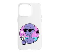 Custodia per iPhone 15 Pro Max Cool Alien Drinking Summer Juice Illustration Graphic Design
