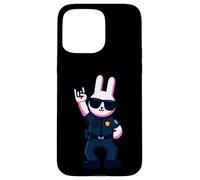 Custodia per iPhone 15 Pro Max Cool Bunny Police Rabbit Rock On Animal Graphic Officer