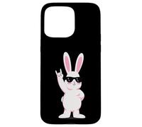 Custodia per iPhone 15 Pro Max Cool Bunny Rock On Funny Rabbit Occhiali da sole Design