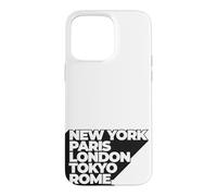Custodia per iPhone 15 Pro Max Cool New York Paris London Tokyo Rome Illustration Graphic