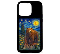 Custodia per iPhone 15 Pro Max Cool Wild California Bear in the Starry Night Painting Art