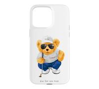 Custodia per iPhone 15 Pro Max Cool Wild Teddy Bear Playing Golf Style Illustration Graphic