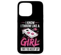 Custodia per iPhone 15 Pro Max Cornhole Donne Signora Divertente Getto Come Una Ragazza Cerco Di Tenere Il Passo