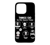 Custodia per iPhone 15 Pro Max Cose che faccio nel mio tempo libero Guarda Panda Guarda il video di Panda