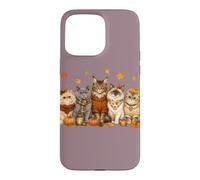 Custodia per iPhone 15 Pro Max Cozy Fall Autumn Cute Cat Funny Cat Kitten Lover
