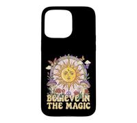 Custodia per iPhone 15 Pro Max Credere nel magico sole fungo Boho Hippie Art
