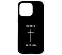 Custodia per iPhone 15 Pro Max Croce Benedetta Maledetta - Fede Cristiana Minimalista