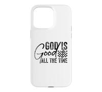 Custodia per iPhone 15 Pro Max Croce carina con scritta in lingua inglese "God Is Good All The Time"
