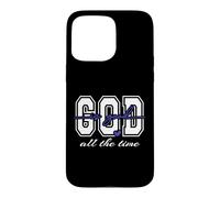 Custodia per iPhone 15 Pro Max Cuore carino con scritta in lingua inglese "God Is Good All The Time"