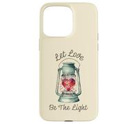 Custodia per iPhone 15 Pro Max Cuore lascia che l'amore sia luce per gentilezza brillare luminoso San Valentino