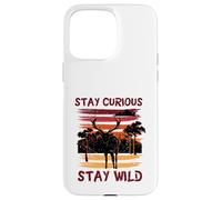 Custodia per iPhone 15 Pro Max Curious Stay Wild Deer Sunset Nature Lover Outdoor Vintage