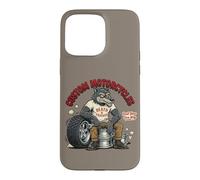 Custodia per iPhone 15 Pro Max Custom Motorcycles Lowbrow Wolf Rockabilly 1950s Biker