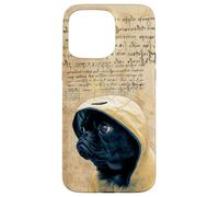 Custodia per iPhone 15 Pro Max Cute Black Pug Motif For Pug Lovers For Rainy Days & Pug Mom