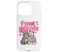 Custodia per iPhone 15 Pro Max Cute Feral Besties Raccoon Opossum Art