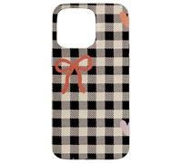 Custodia per iPhone 15 Pro Max Cute Gingham Checkered Hearts Bows Stars Pattern