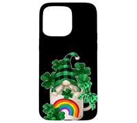 Custodia per iPhone 15 Pro Max Cute Green Shamrock With Coffee Gnome For St. Paddys Day