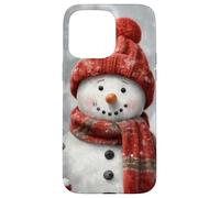 Custodia per iPhone 15 Pro Max Cute Snowman, Red Knit Hat & Scarf - Cozy Winter Christmas