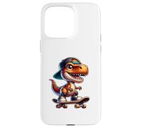Custodia per iPhone 15 Pro Max Cute T-Rex Skateboard Baby Dinosaur Cartoon for Kids