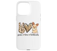 Custodia per iPhone 15 Pro Max Cute Womens Girls Kawaii Peace Love Lionhead Rabbit Lover