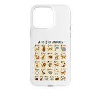 Custodia per iPhone 15 Pro Max Dalla A alla Z per imparare l'alfabeto degli animali per bambini e amanti degli animali