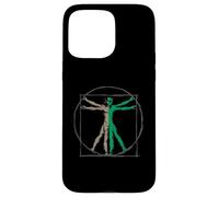 Custodia per iPhone 15 Pro Max DaVinci Vitruvian Uomo con UFO UAP Alien Science Design