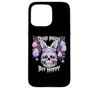 Custodia per iPhone 15 Pro Max Dead Inside But Hoppy Skull Bunny Pastel Goth Easter