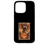 Custodia per iPhone 15 Pro Max Demone Fuoco Fiamme Giapponese Ukiyo-e Guerrieri