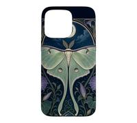 Custodia per iPhone 15 Pro Max Design Art Nouveau Luna Moth Moon Morning Glory