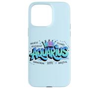 Custodia per iPhone 15 Pro Max Design Colorato del Segno Zodiacale dell'Acquario