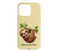 Custodia per iPhone 15 Pro Max Design divertente con bradipo pigro "Embrace the slow"