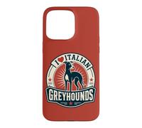 Custodia per iPhone 15 Pro Max Design in stile vintage per amanti dei cani levrieri italiani