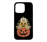 Custodia per iPhone 15 Pro Max Design vintage a forma di zucca con margherite anni '70